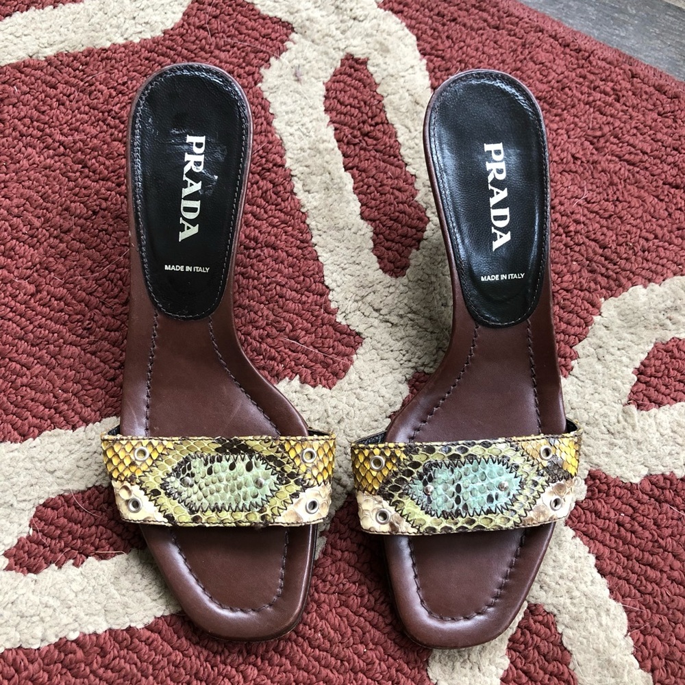 Prada Multicolor Snakeskin Heels Size 36